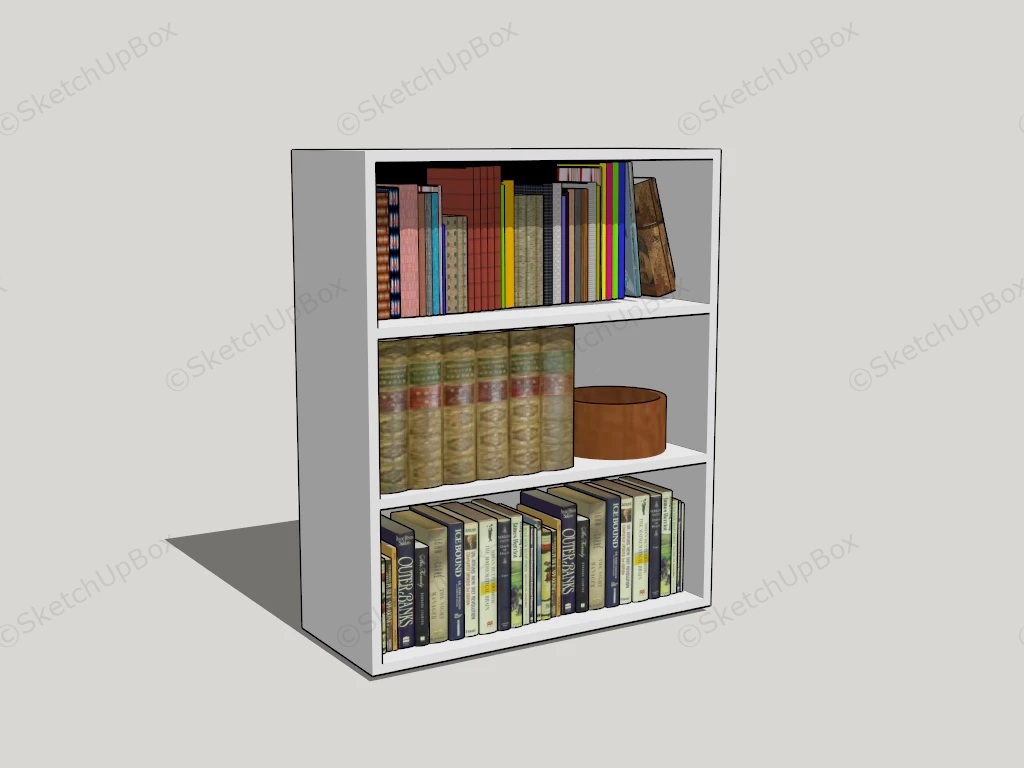 Small White Bookcase sketchup model preview - SketchupBox