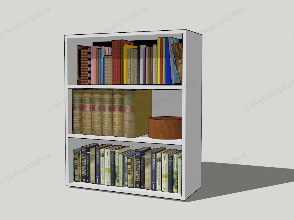 Small White Bookcase sketchup model preview - SketchupBox