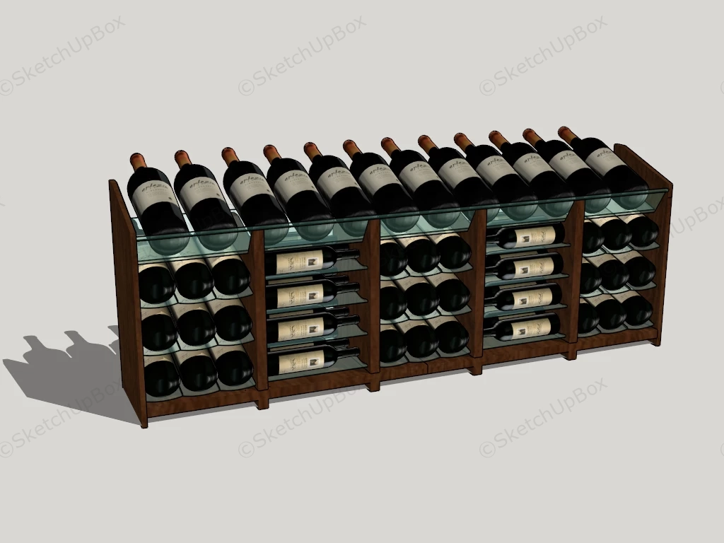 Low Profile Wine Rack sketchup model preview - SketchupBox