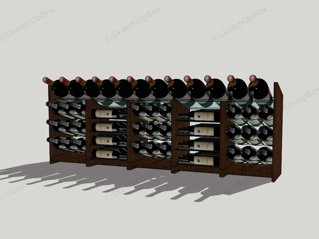 Low Profile Wine Rack sketchup model preview - SketchupBox