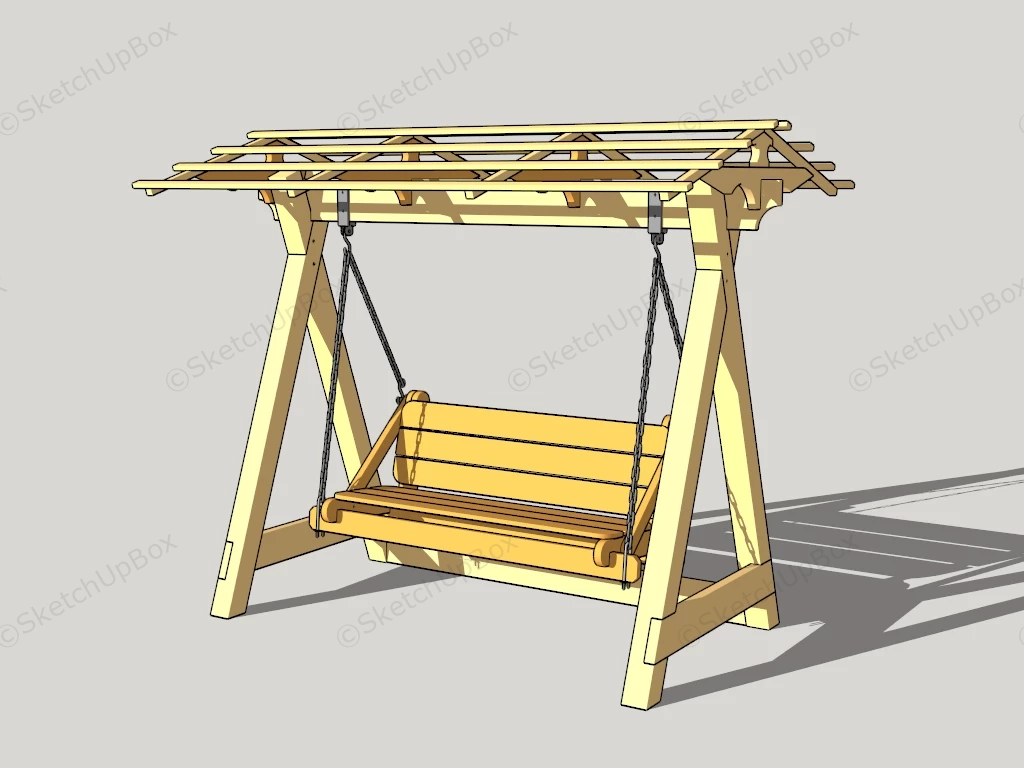 Wooden Garden Swing Seat sketchup model preview - SketchupBox