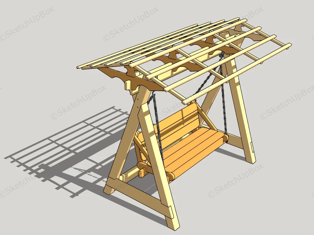 Wooden Garden Swing Seat sketchup model preview - SketchupBox