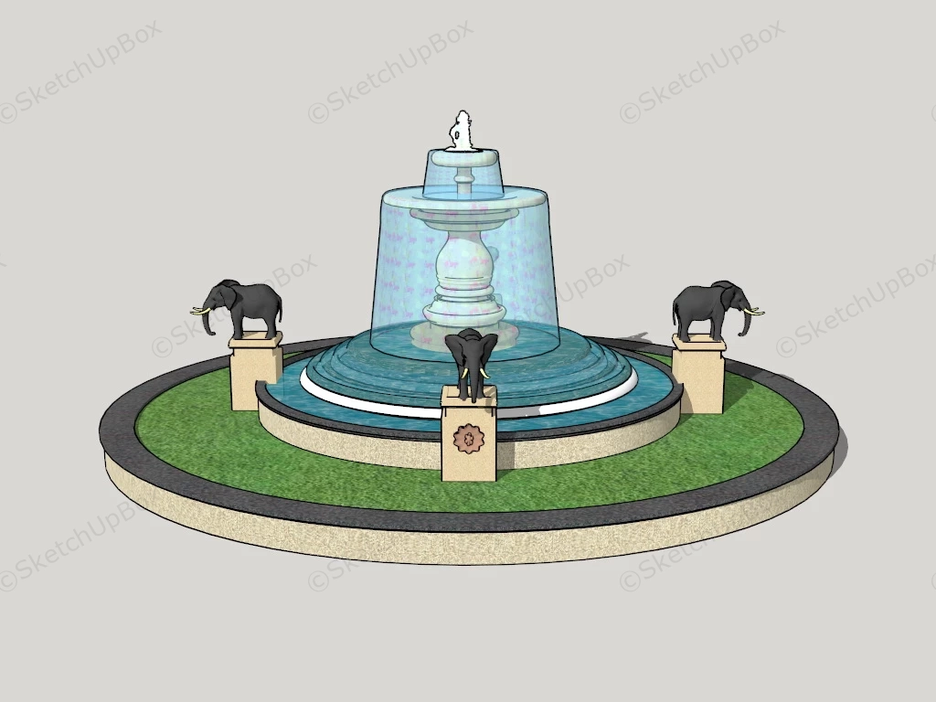 Large European Style Fountain sketchup model preview - SketchupBox