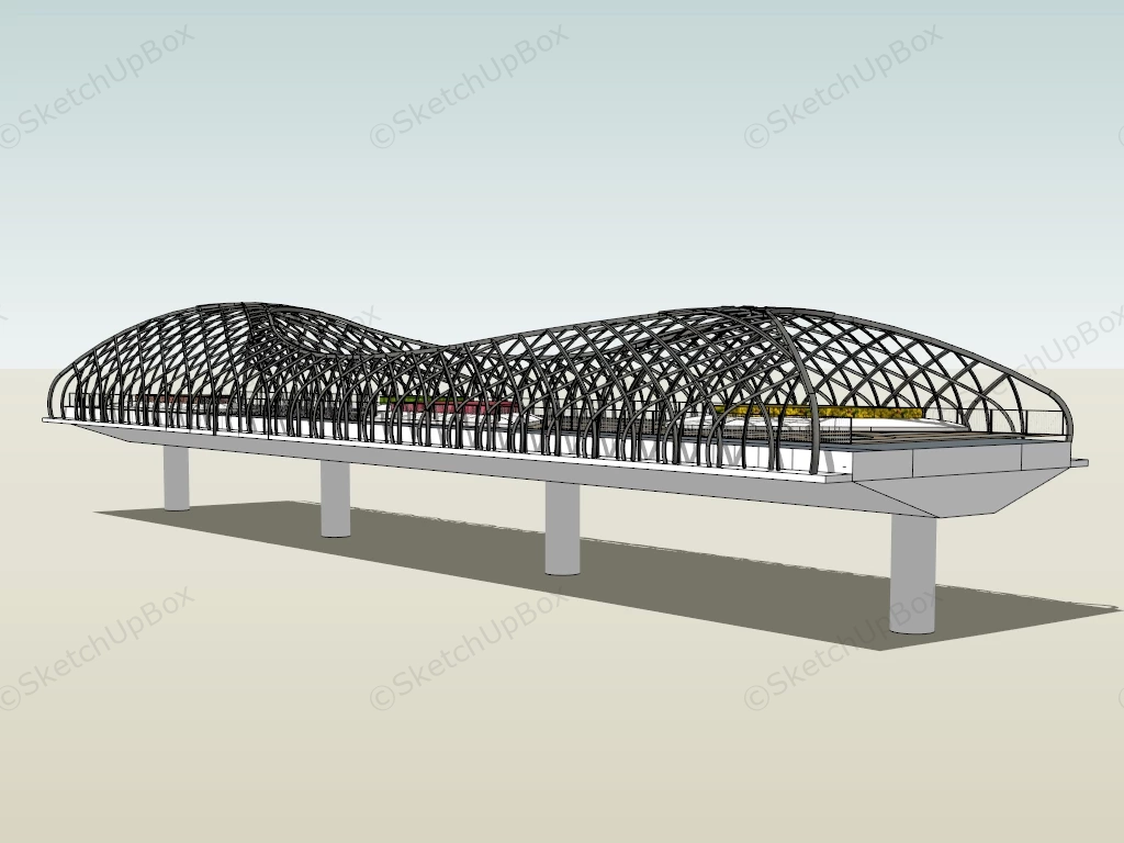 Pedestrian Bridge Design sketchup model preview - SketchupBox