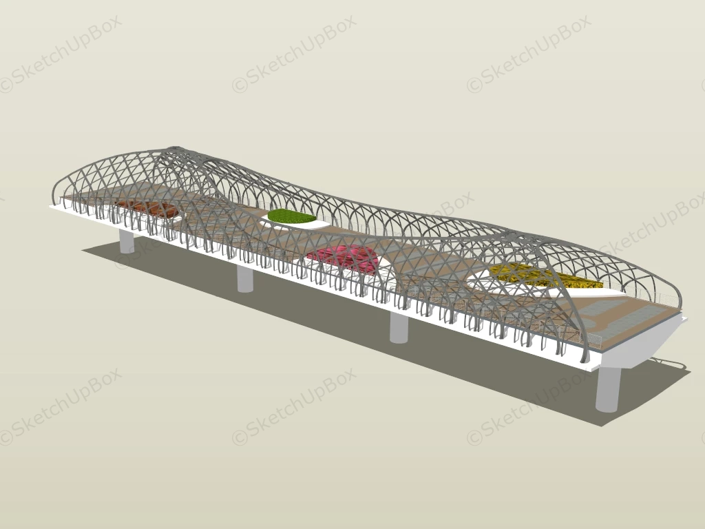 Pedestrian Bridge Design sketchup model preview - SketchupBox