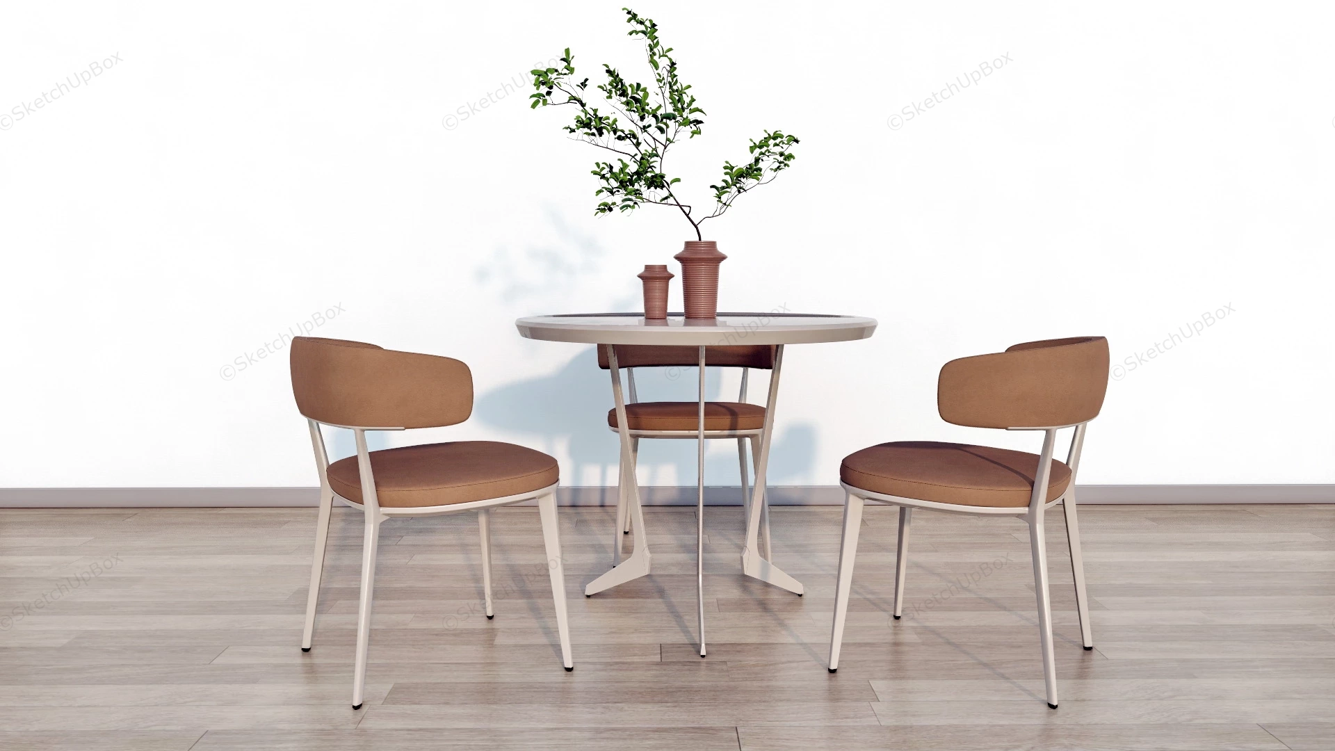 4 Piece Round Dining Set sketchup model preview - SketchupBox