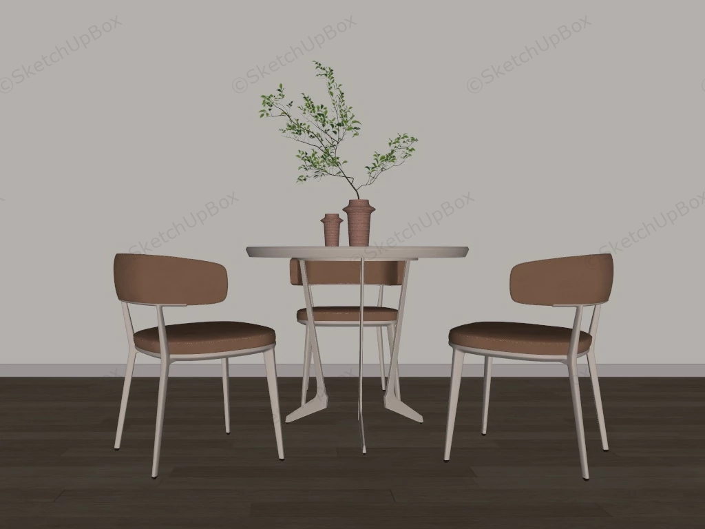 4 Piece Round Dining Set sketchup model preview - SketchupBox