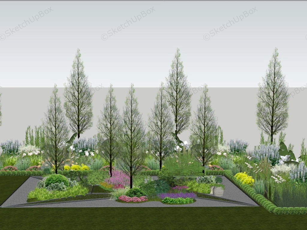 Patio Garden Design Idea sketchup model preview - SketchupBox