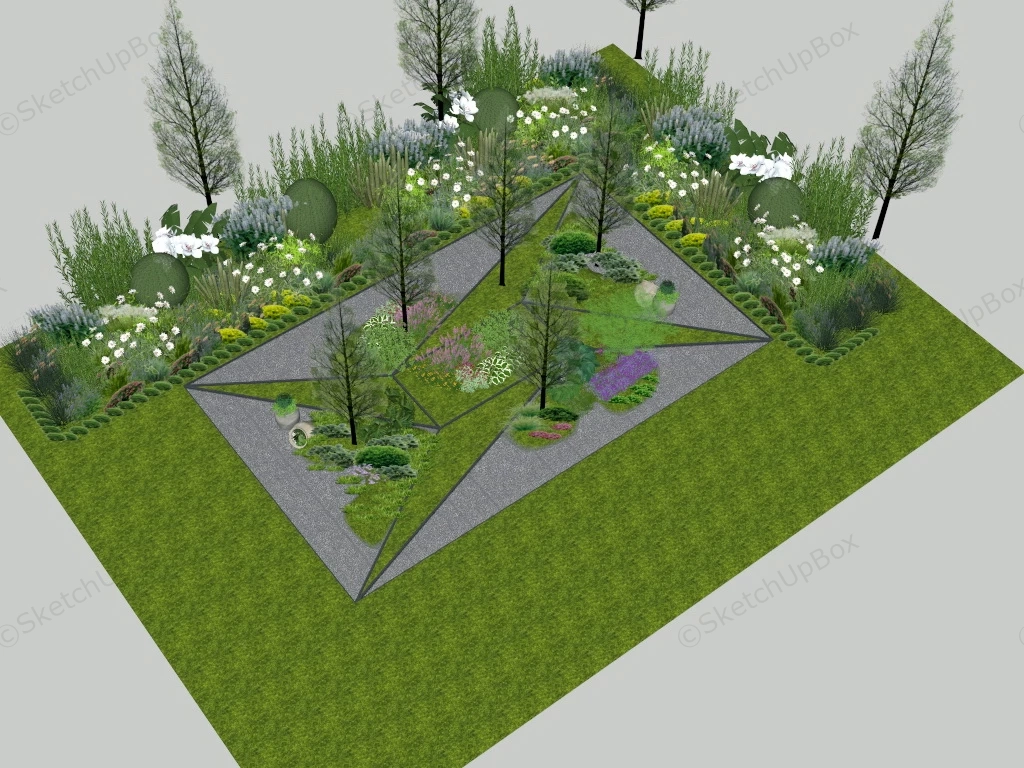 Patio Garden Design Idea sketchup model preview - SketchupBox