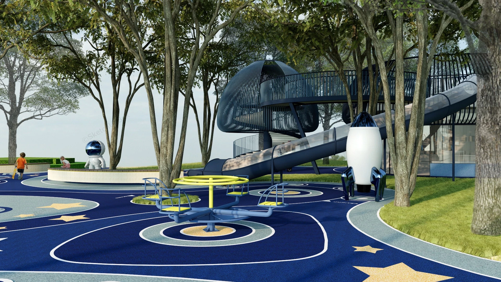 Happy Planet Kids Playground sketchup model preview - SketchupBox