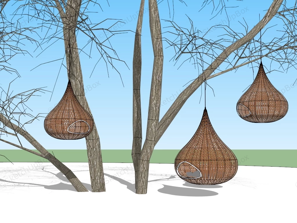 Hanging Treehouse sketchup model preview - SketchupBox