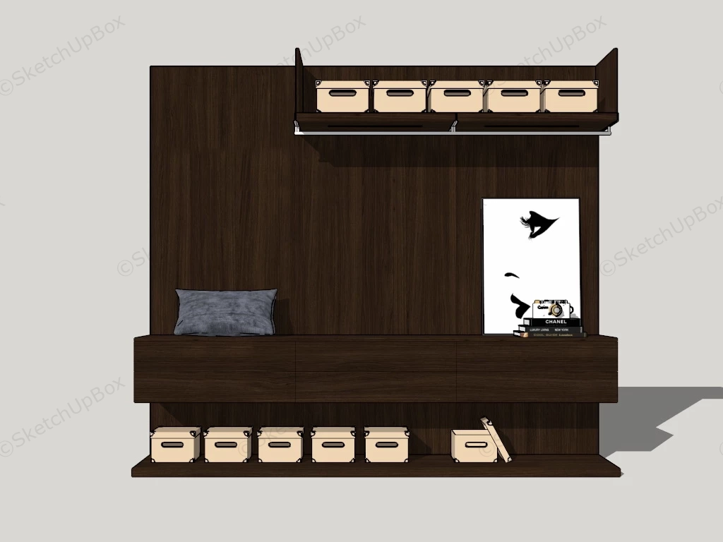 Foyer Shoe Storage sketchup model preview - SketchupBox