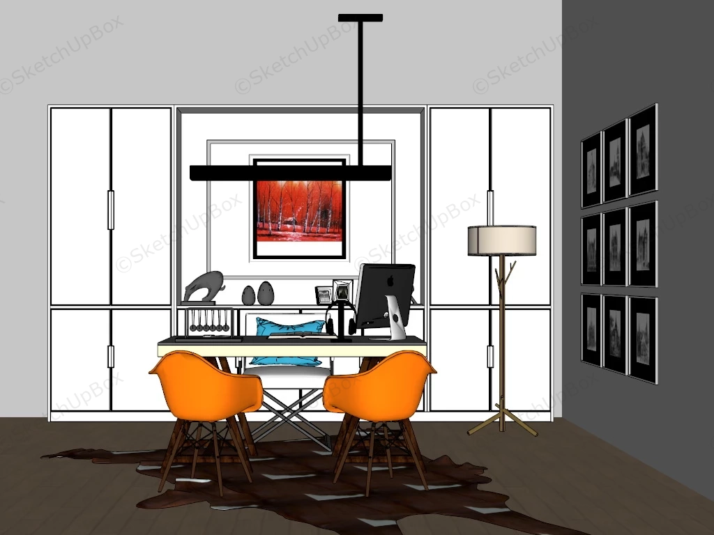 Modern Home Office Design Ideas sketchup model preview - SketchupBox