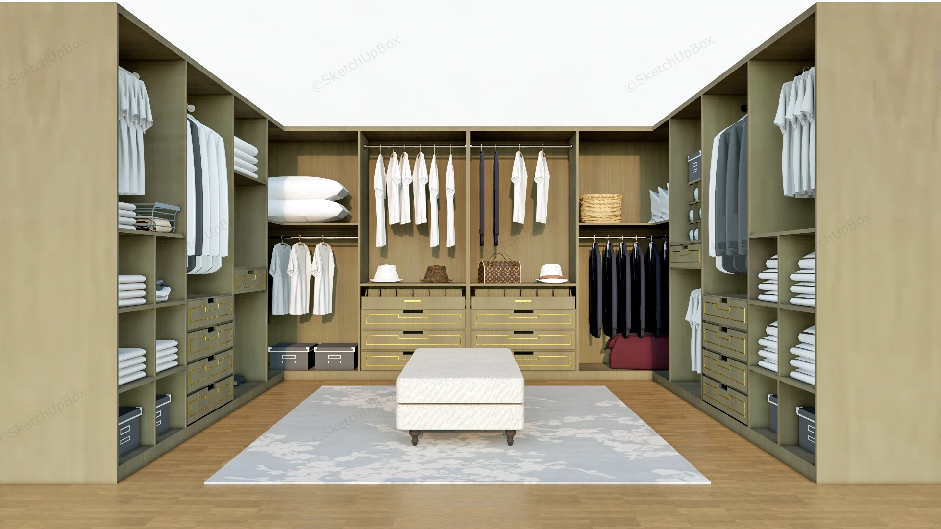 Dressing Room Closet Design sketchup model preview - SketchupBox