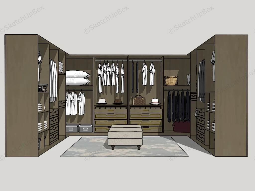 Dressing Room Closet Design sketchup model preview - SketchupBox