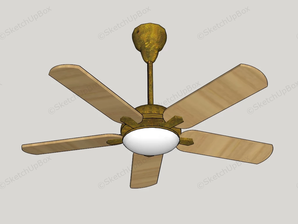 Vintage Ceiling Fan With Light sketchup model preview - SketchupBox