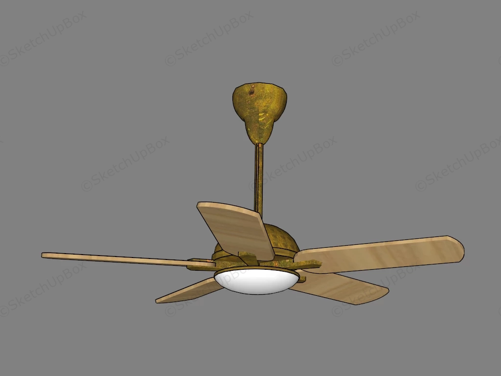 Vintage Ceiling Fan With Light sketchup model preview - SketchupBox