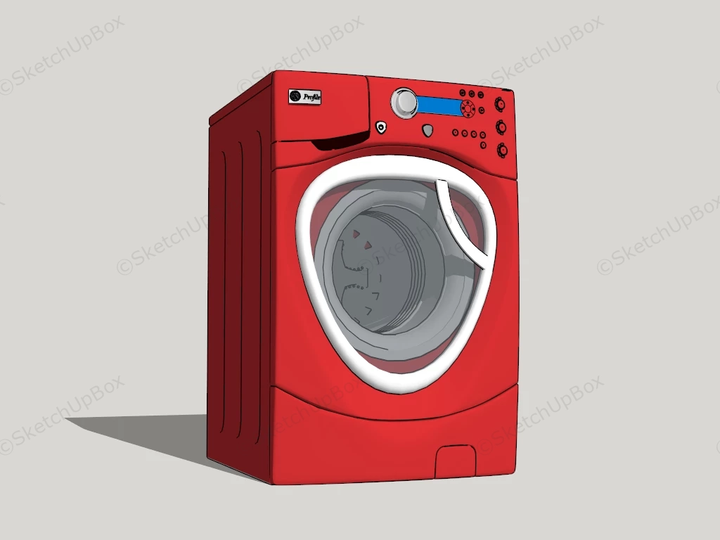 Red Washing Machine sketchup model preview - SketchupBox