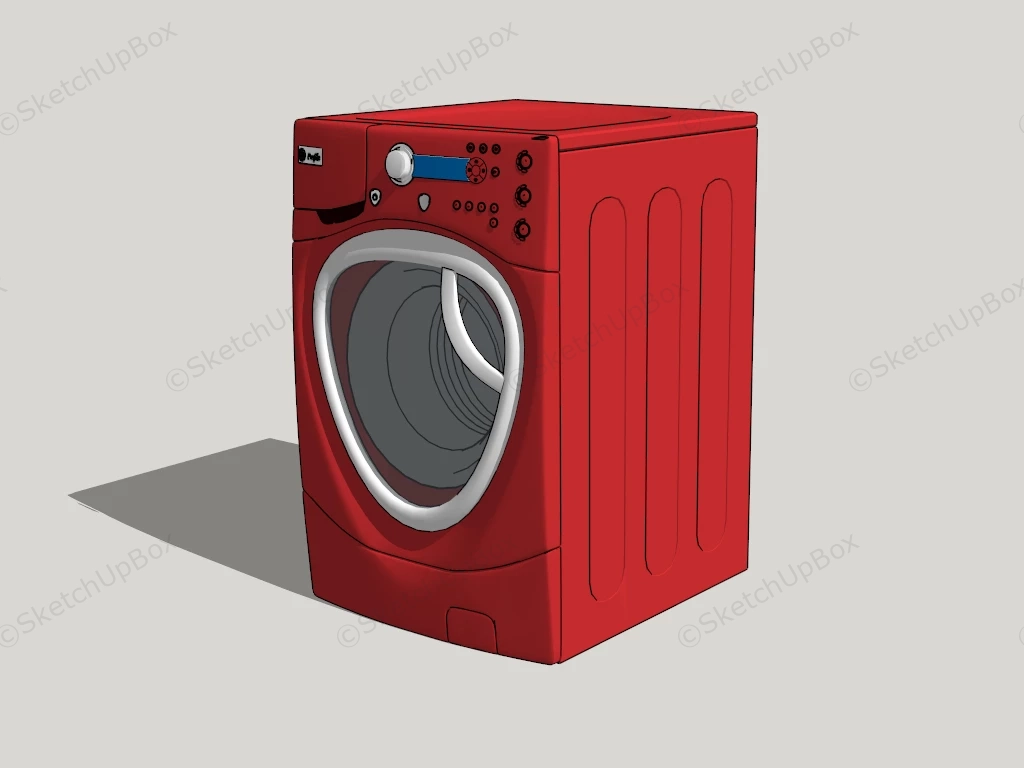 Red Washing Machine sketchup model preview - SketchupBox