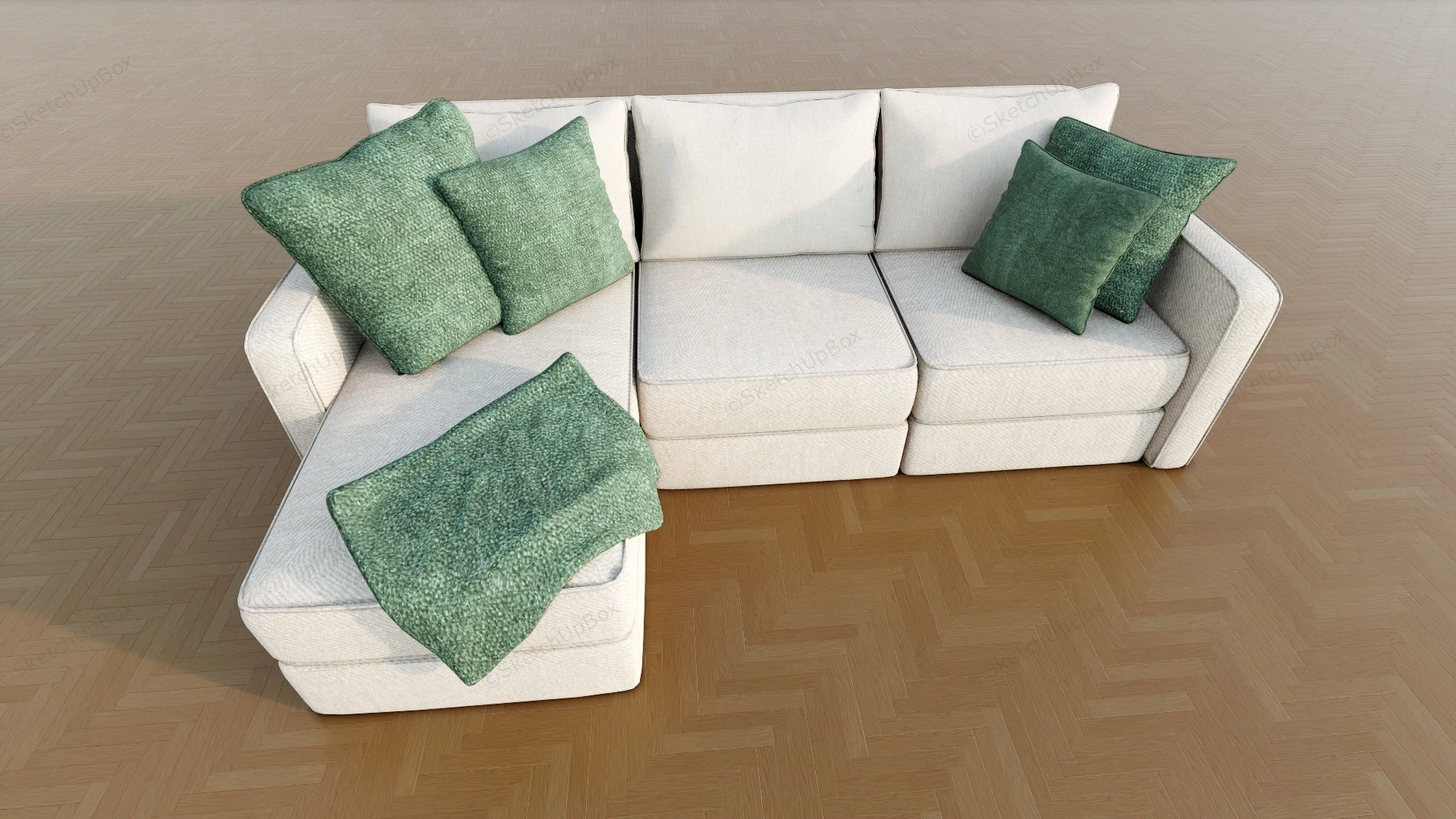 Small L Shaped Sofa sketchup model preview - SketchupBox