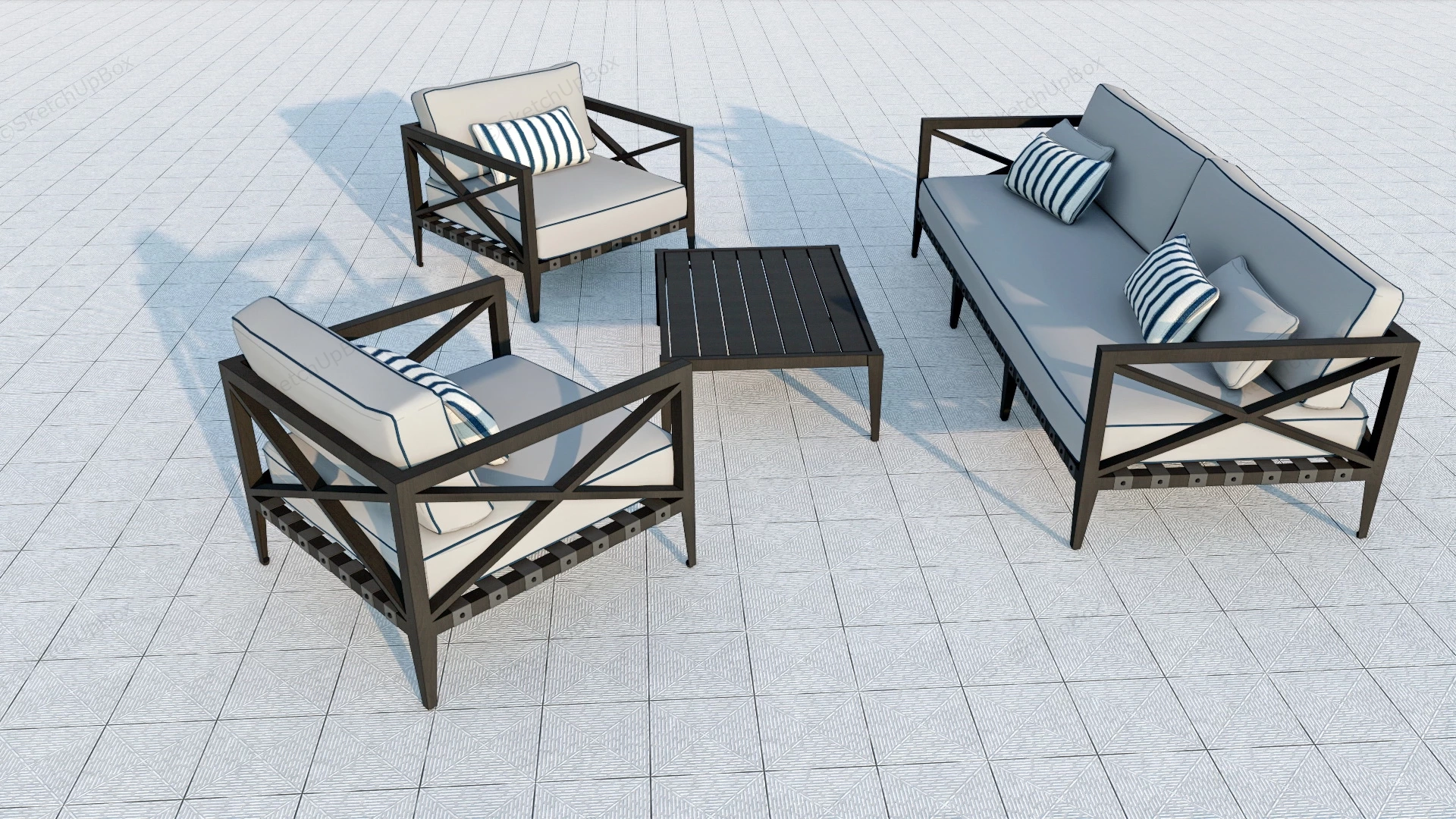 Industrial Style Sofa Set sketchup model preview - SketchupBox