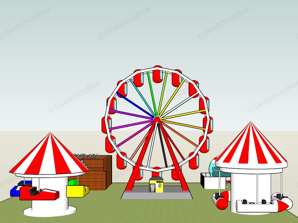 Small Amusement Park sketchup model preview - SketchupBox