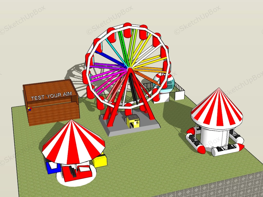 Small Amusement Park sketchup model preview - SketchupBox