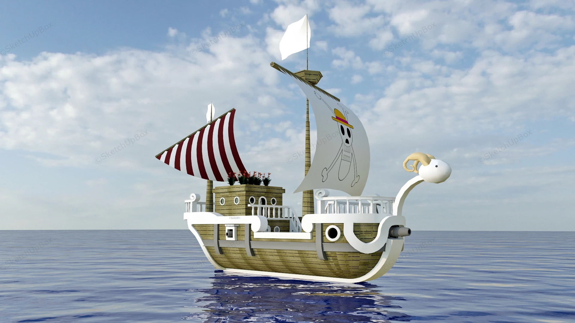 One Piece Going Merry sketchup model preview - SketchupBox