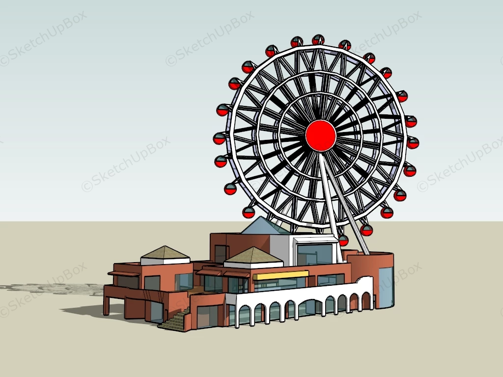 Ferris Wheel In Amusement Park sketchup model preview - SketchupBox