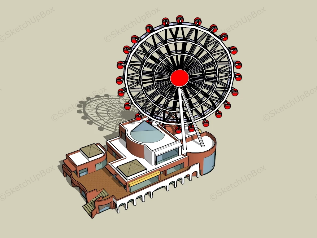 Ferris Wheel In Amusement Park sketchup model preview - SketchupBox