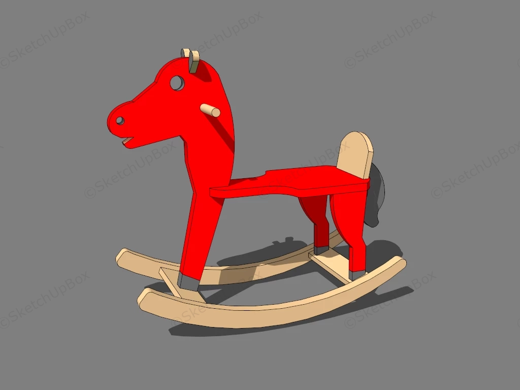 Wood Rocking Horse sketchup model preview - SketchupBox