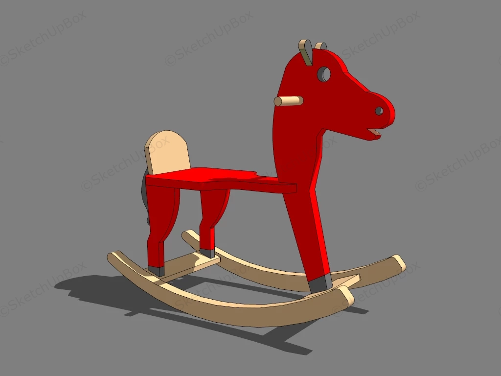 Wood Rocking Horse sketchup model preview - SketchupBox