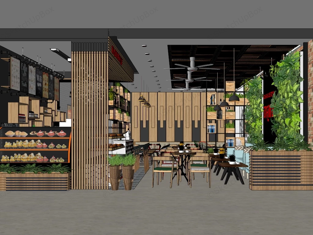 Bakery Store Interior Design sketchup model preview - SketchupBox