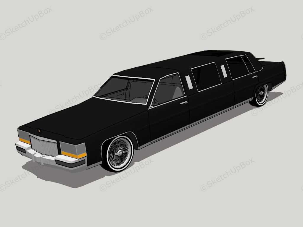 Cadillac Fleetwood Limousine sketchup model preview - SketchupBox