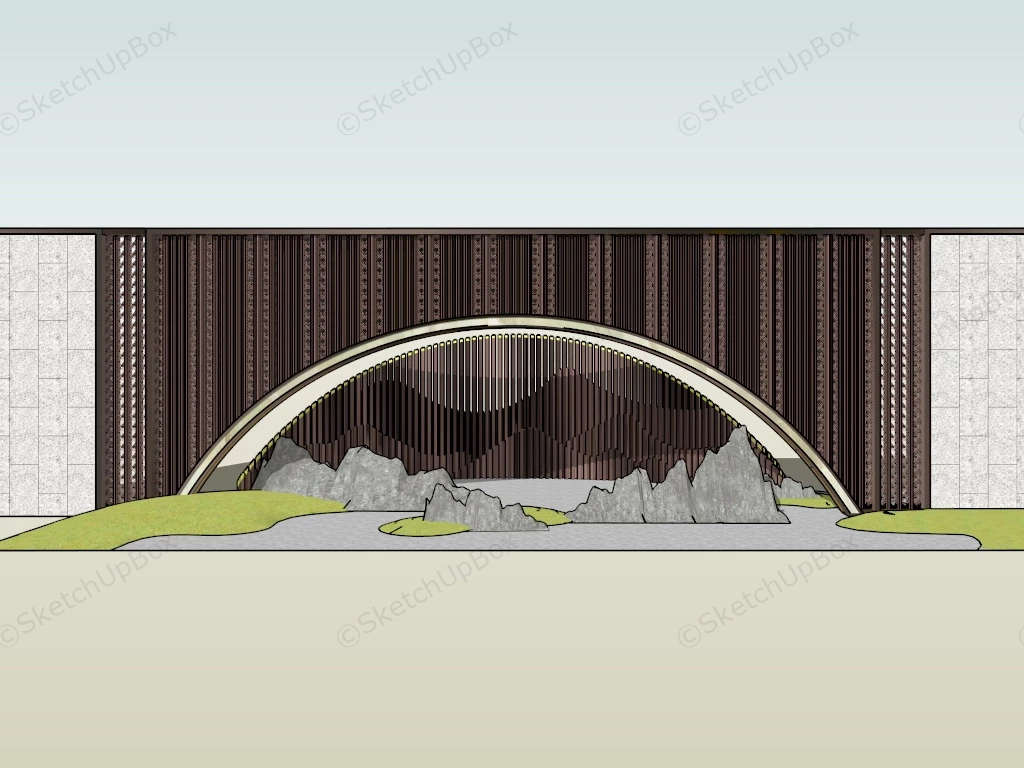 Zen Garden Wall Idea sketchup model preview - SketchupBox