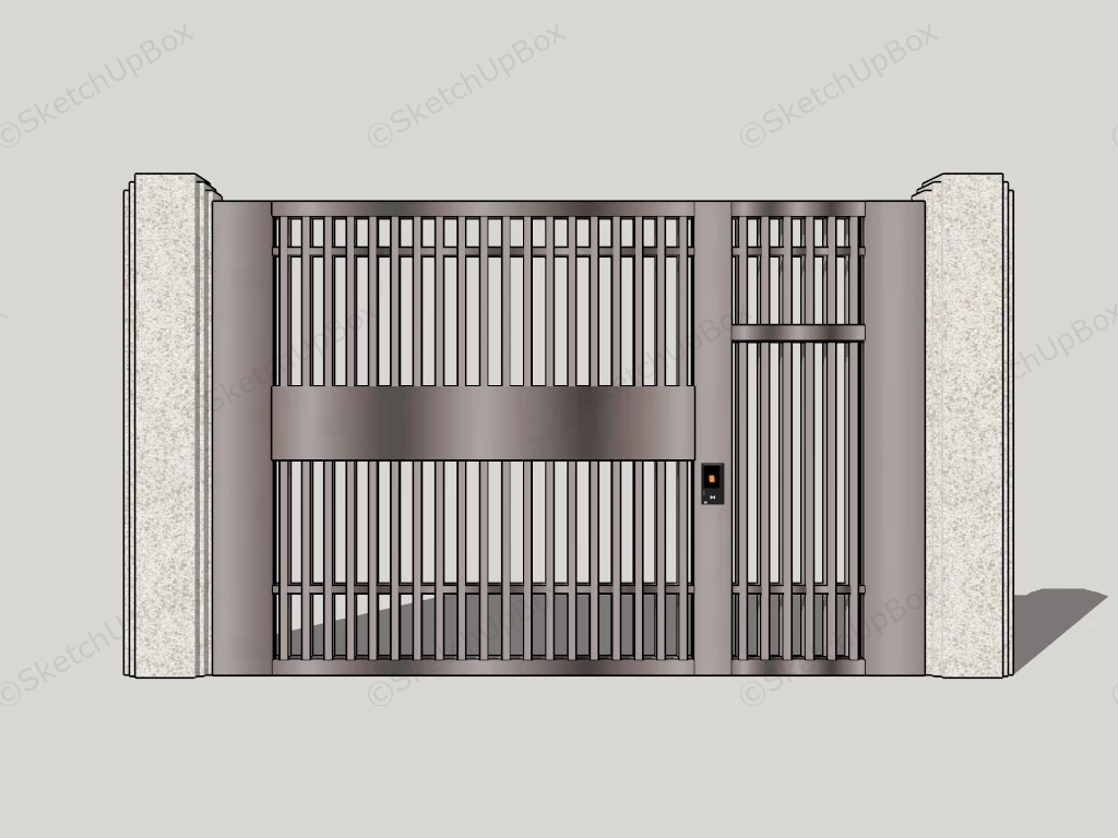 Metal Front Gate Design Idea sketchup model preview - SketchupBox