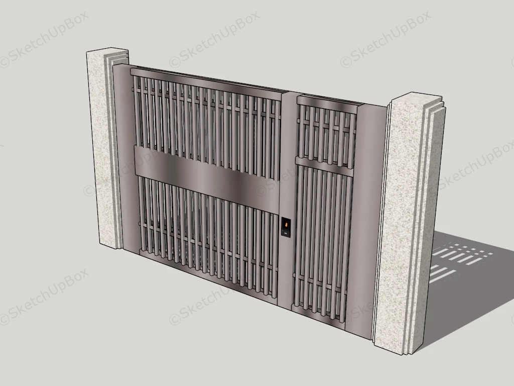 Metal Front Gate Design Idea sketchup model preview - SketchupBox