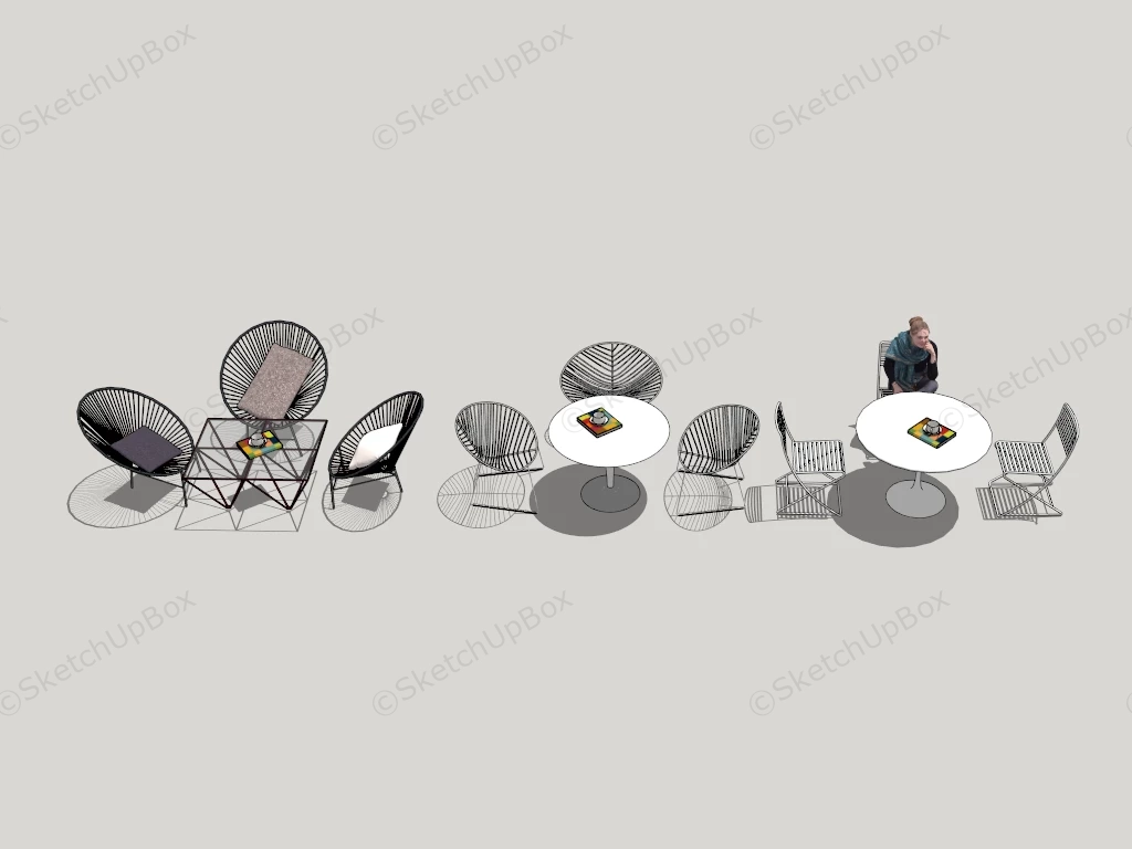 Outdoor Patio Furniture Dining Sets sketchup model preview - SketchupBox