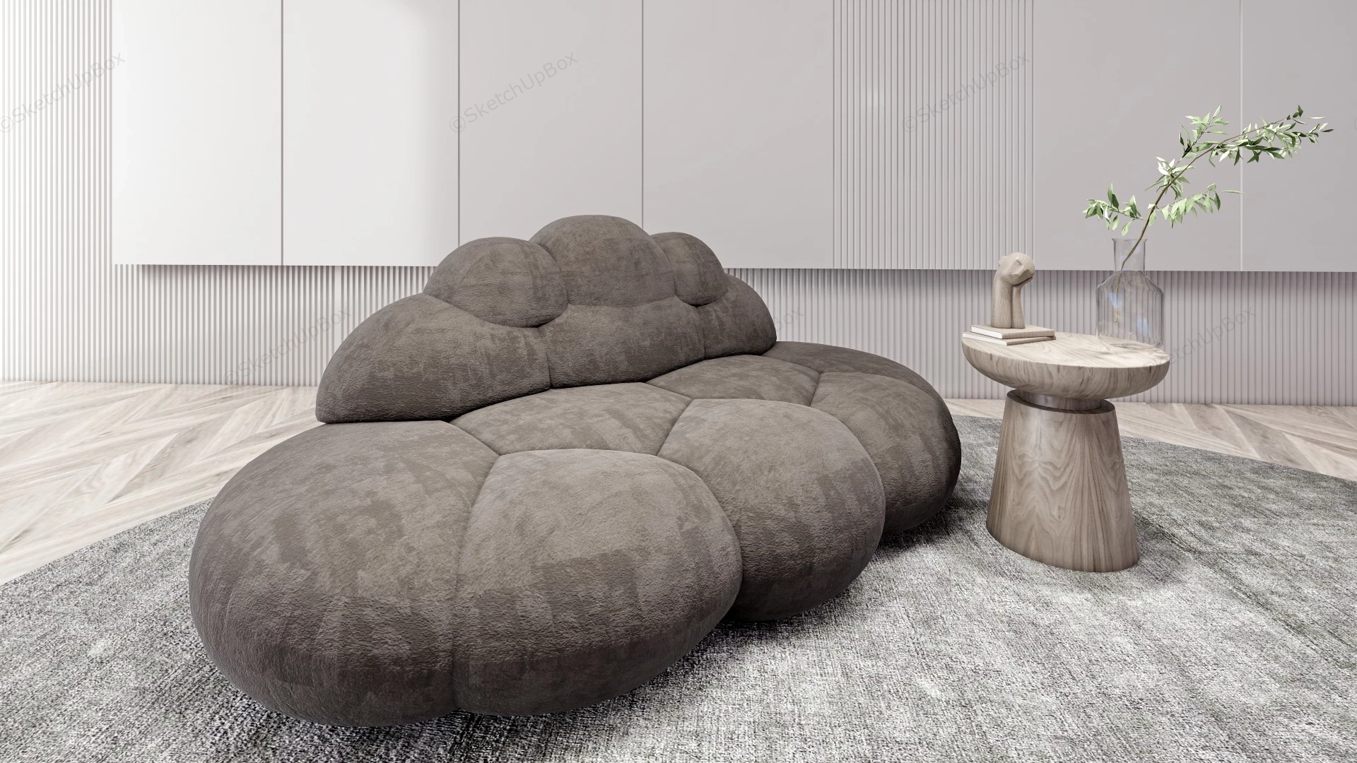 Bread Sofa & Side Table sketchup model preview - SketchupBox