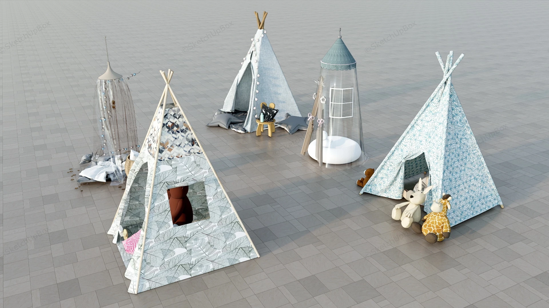 Children Play Tents sketchup model preview - SketchupBox