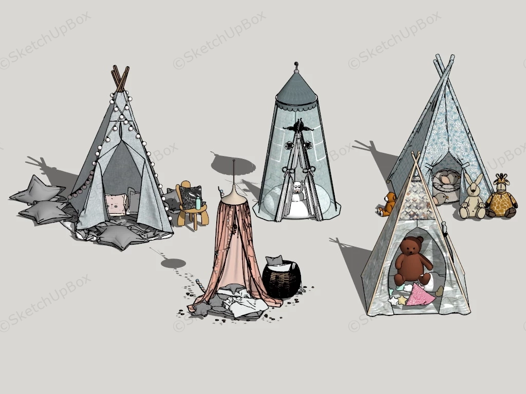 Children Play Tents sketchup model preview - SketchupBox