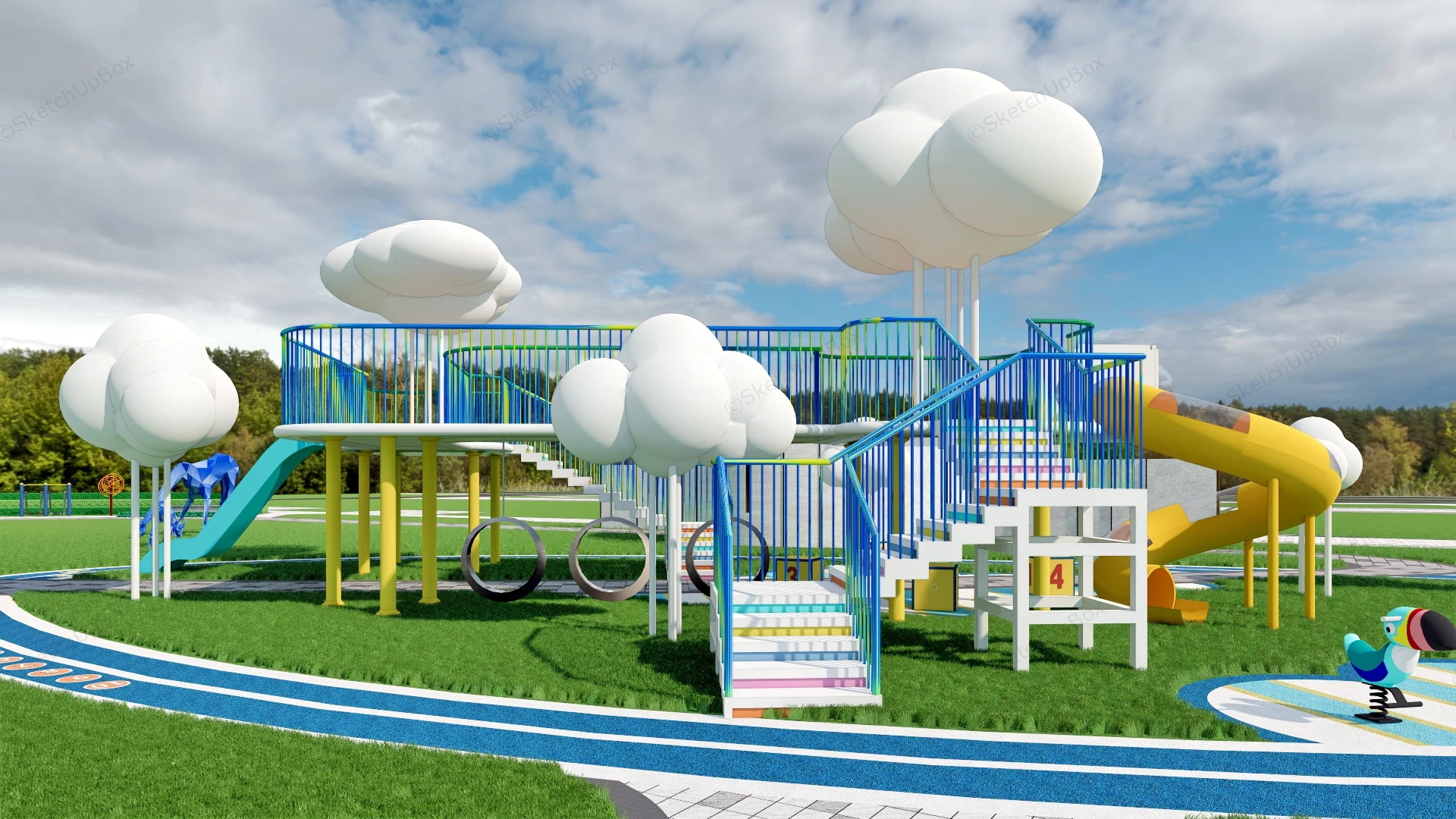 Community Playground Ideas sketchup model preview - SketchupBox