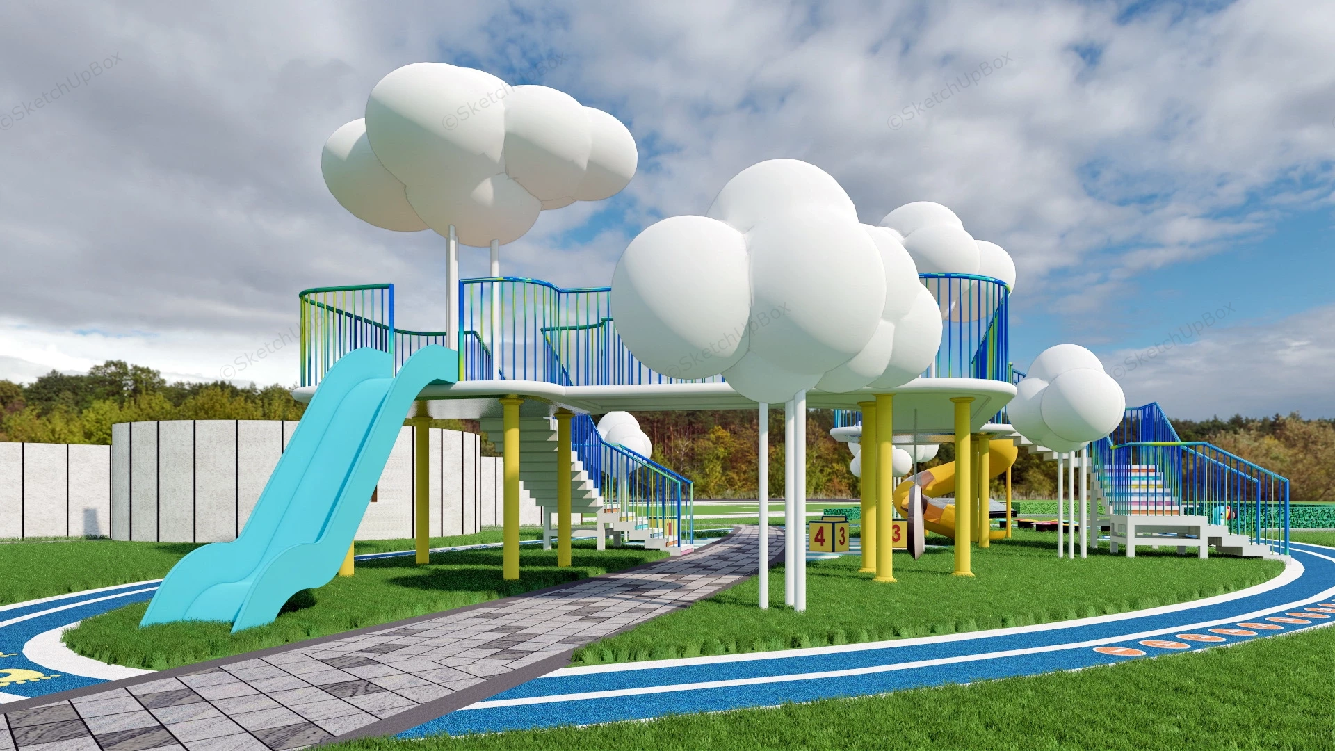 Community Playground Ideas sketchup model preview - SketchupBox