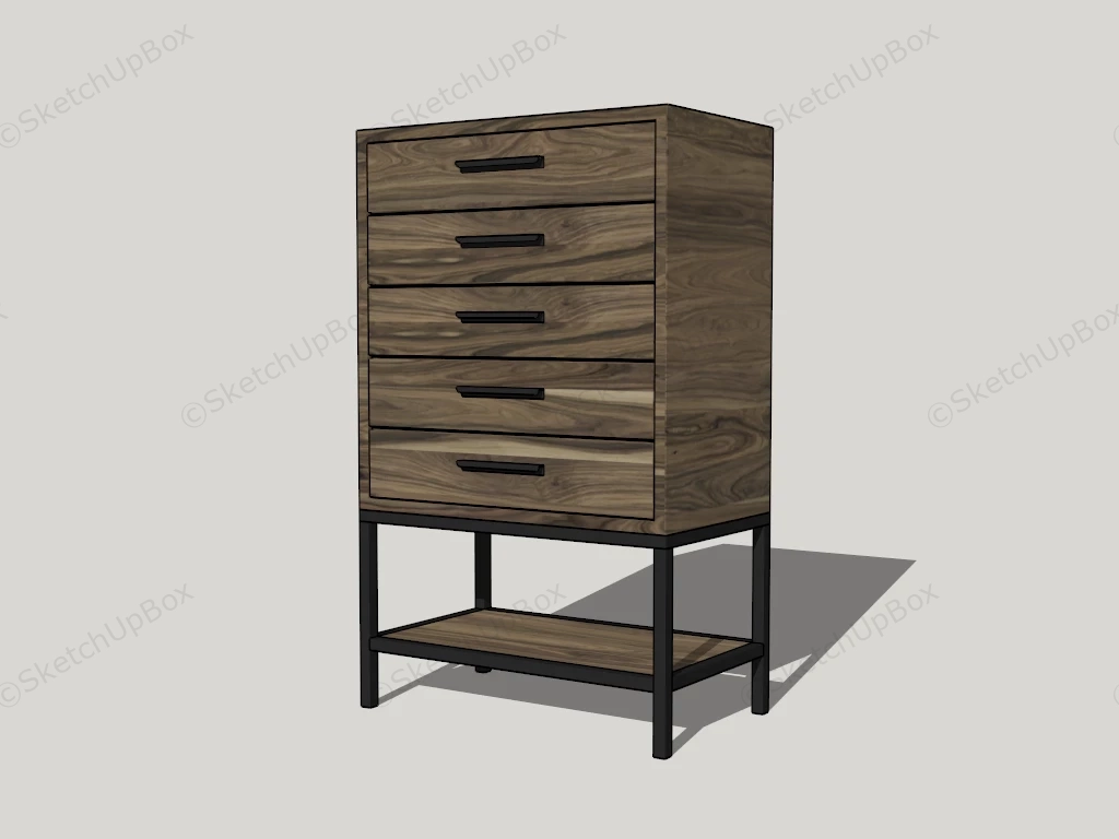 5 Drawer Chest Of Drawers sketchup model preview - SketchupBox