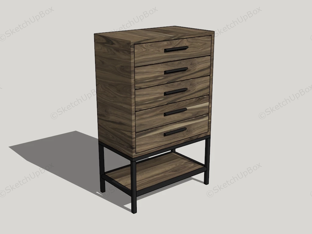 5 Drawer Chest Of Drawers sketchup model preview - SketchupBox