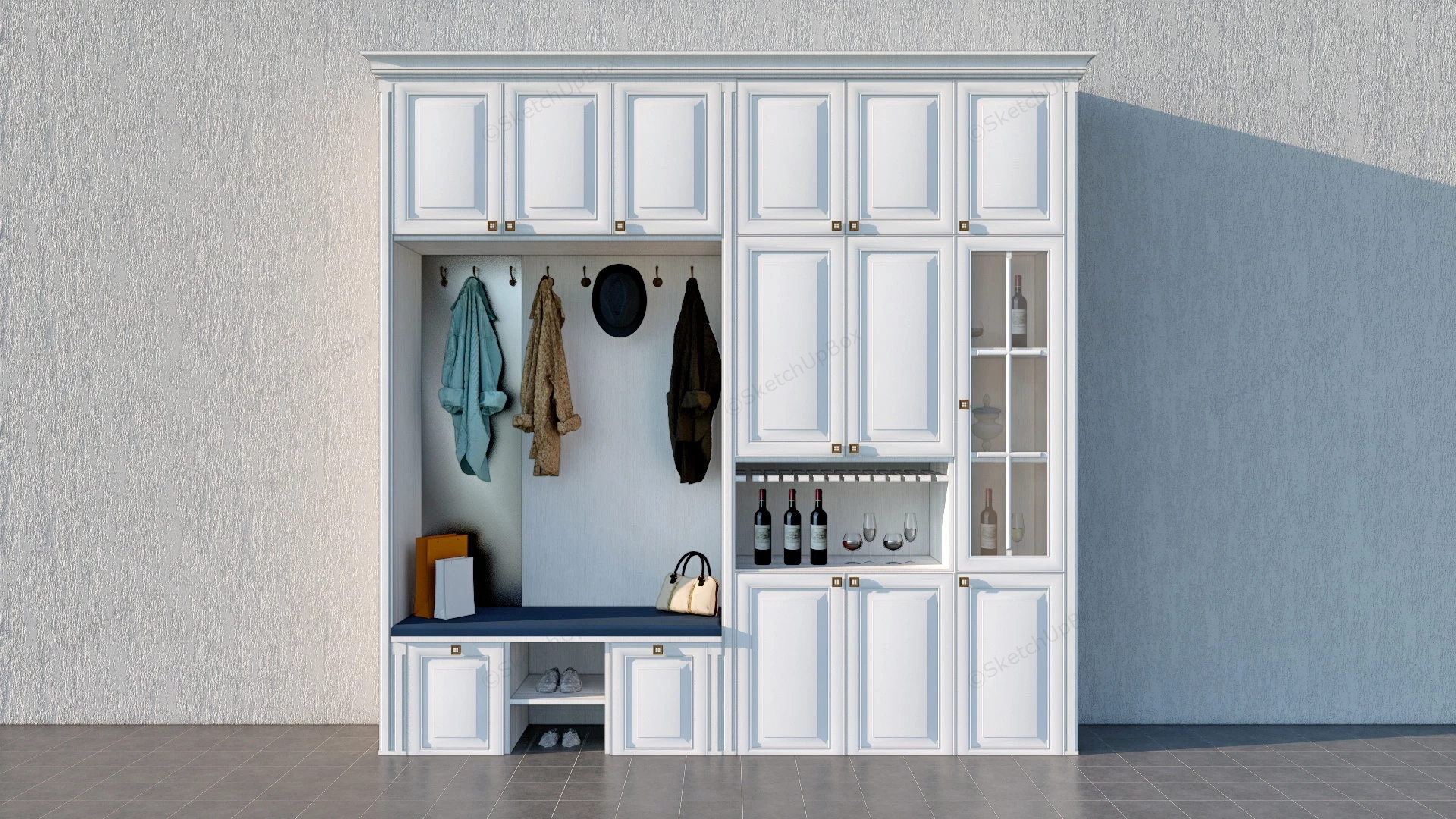 Mudroom Entryway Ideas sketchup model preview - SketchupBox