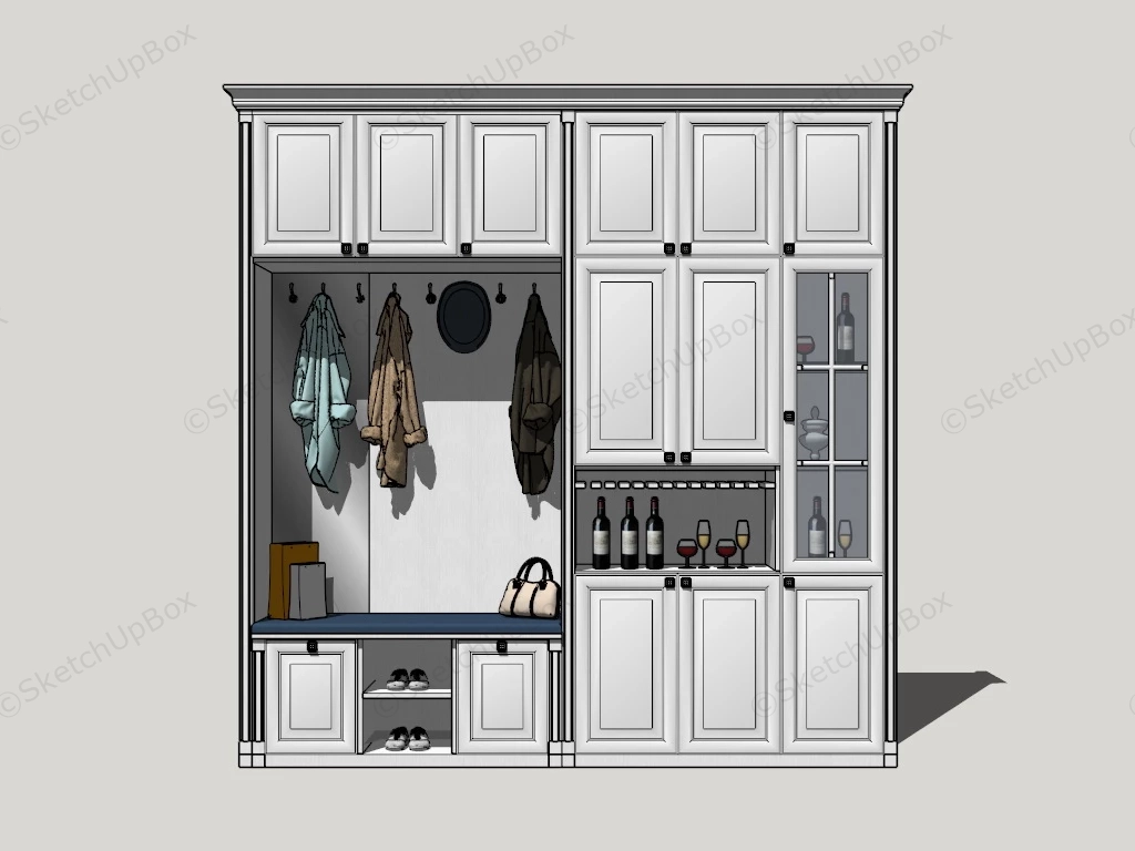 Mudroom Entryway Ideas sketchup model preview - SketchupBox