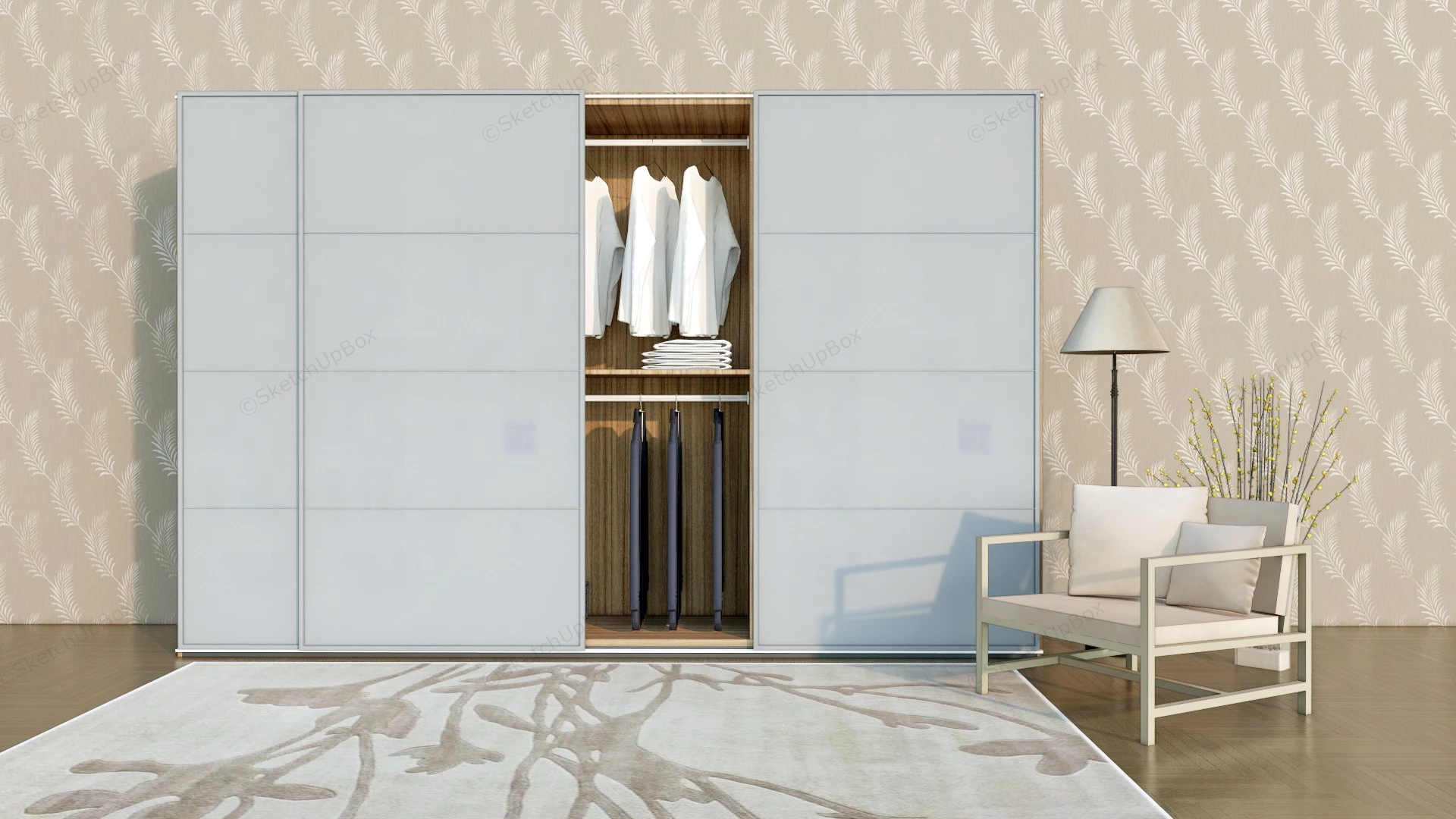 Simple Closet Design sketchup model preview - SketchupBox