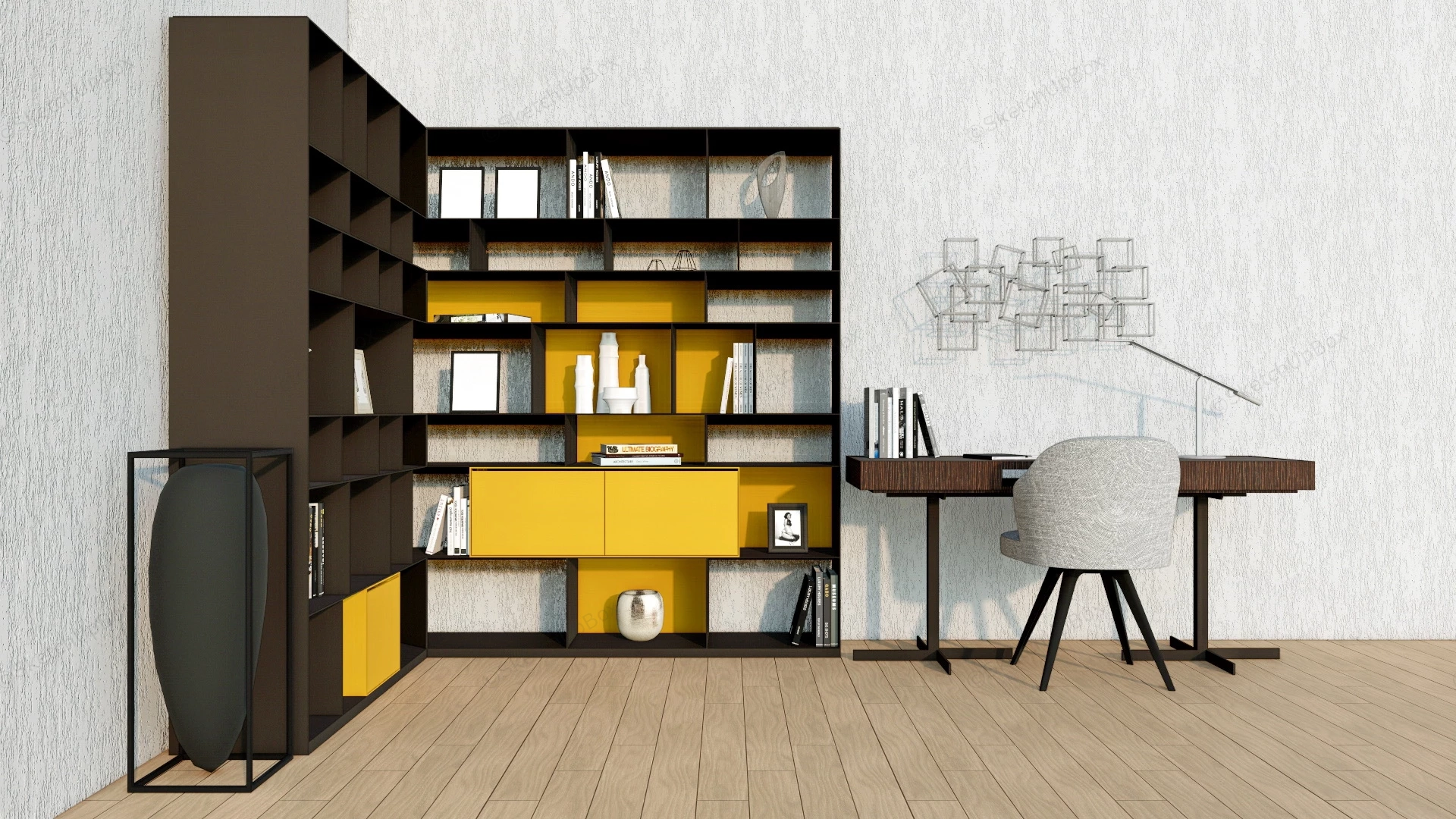 Home Office Furniture Set sketchup model preview - SketchupBox