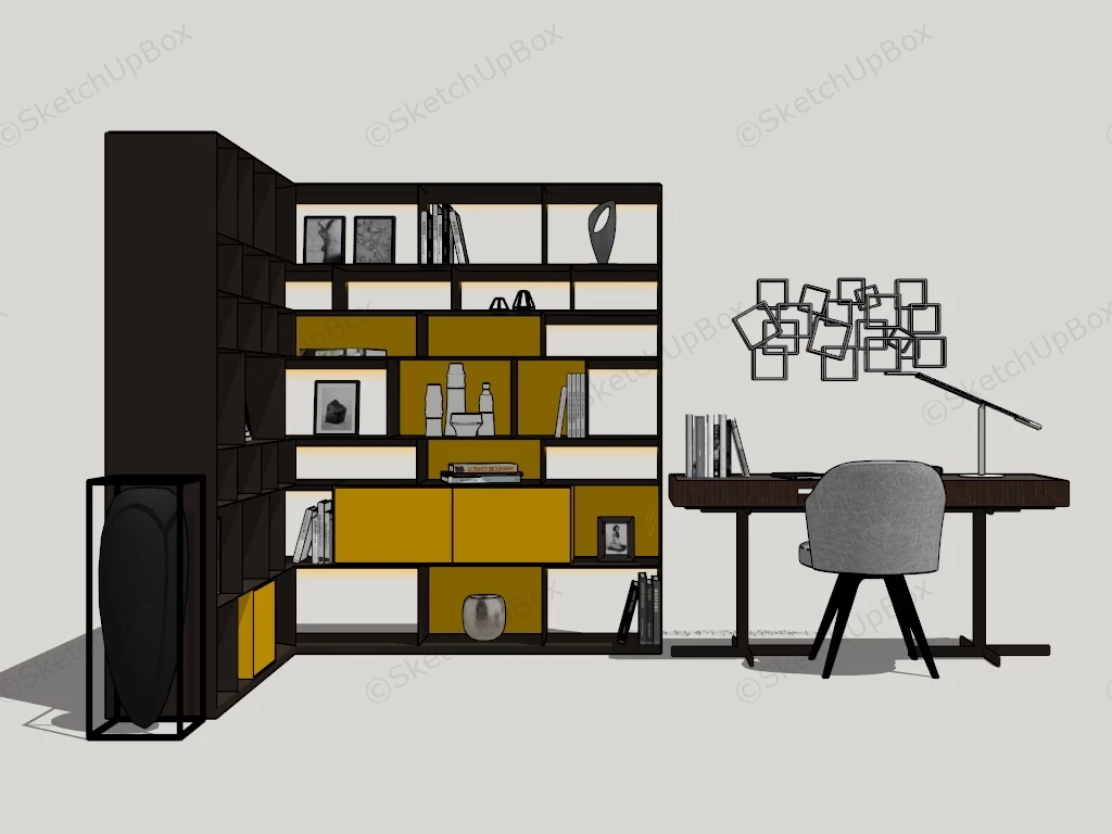 Home Office Furniture Set sketchup model preview - SketchupBox